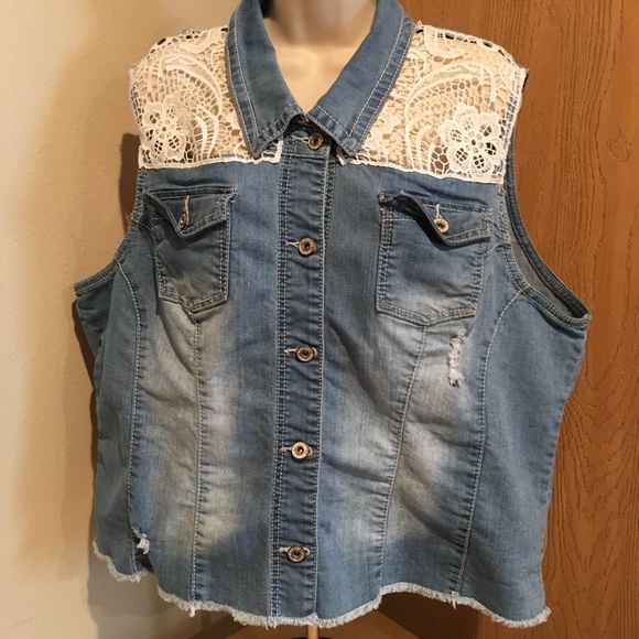 maurices denim vest
